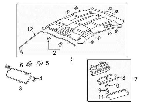 2013 Chevy Caprice Interior Trim - Roof Diagram