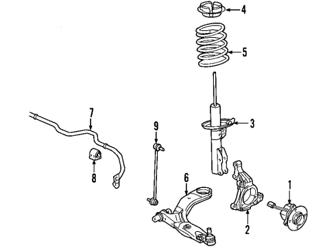 2006 Saturn Ion Front Suspension Components, Lower Control Arm, Stabilizer Bar Diagram
