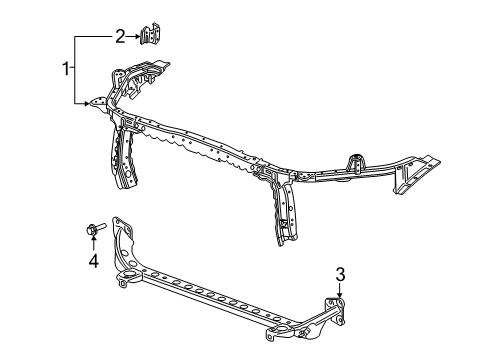 2024 Cadillac XT4 Radiator Support Diagram