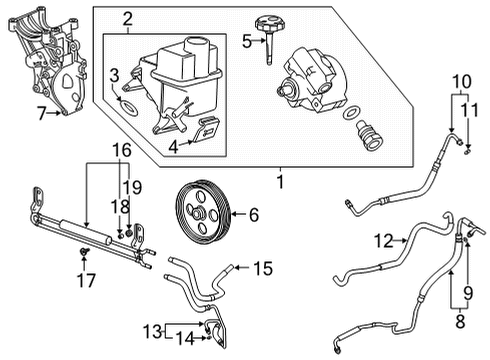 2022 GMC Sierra 2500 HD Power Steering Pump Diagram for 84983790