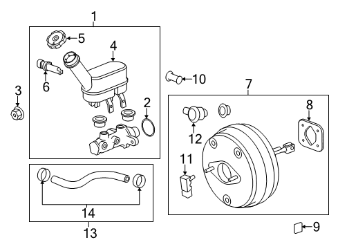 2008 GMC Acadia Dash Panel Components Diagram