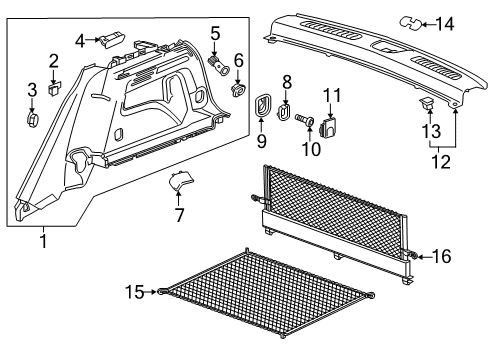 2024 Cadillac XT4 Interior Trim - Rear Body Diagram