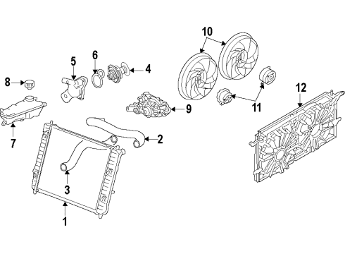 2011 Chevy Tahoe Fan Motor, Passenger Side Diagram for 25949002
