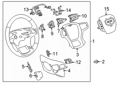 2023 GMC Sierra 3500 HD Steering Wheel, Jet Black Diagram for 85594309