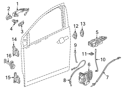 2019 Chevy Bolt EV Front Door - Lock & Hardware Diagram