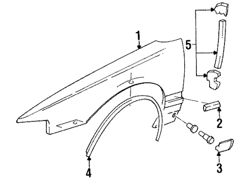 1993 Chevy Caprice Nameplate, Front Diagram for 10215136