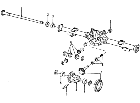 1985 GMC Caballero Rear Axle, Differential, Propeller Shaft Diagram
