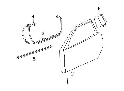 2011 Chevy Corvette Door & Components Diagram