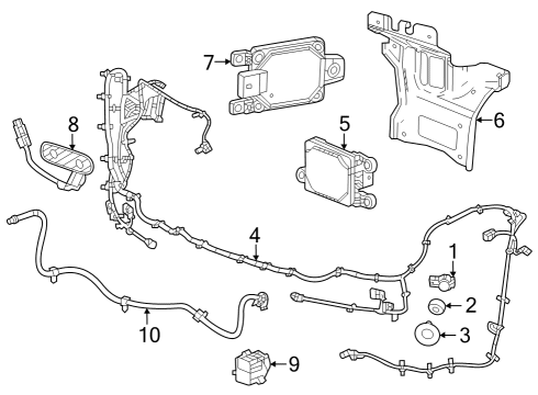 2023 Cadillac Escalade ESV Electrical Components - Front Bumper Diagram