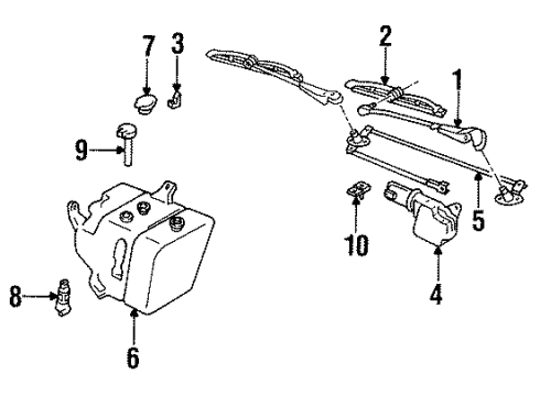 1997 Oldsmobile 88 Wiper & Washer Components Diagram