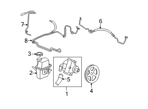2007 Chevy Monte Carlo Power Steering Pressure Hose Diagram for 15291019