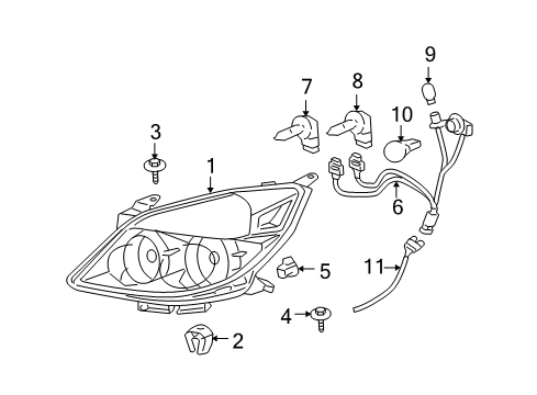 2009 Saturn Aura Headlamps Diagram
