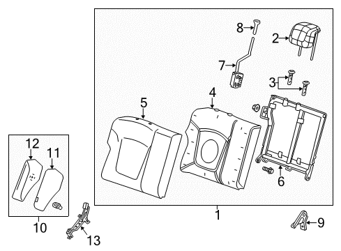 2013 Chevy Spark Rear Seat Components Diagram