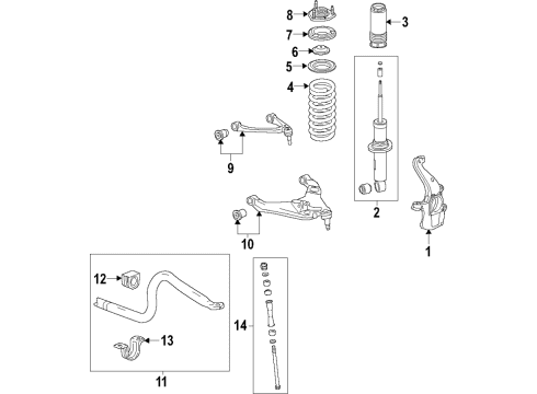 2017 Chevy Colorado Lower Control Arm, Passenger Side Diagram for 23224319