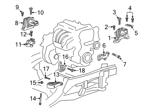 2019 GMC Terrain Mount Bracket Diagram for 23463094