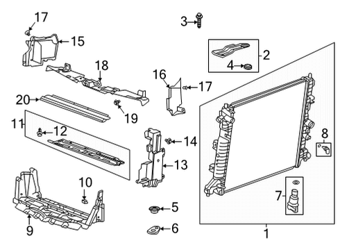 2023 Cadillac CT4 Radiator Diagram for 85535176