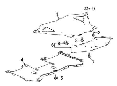2021 Chevy Corvette Splash Shields Diagram 3 - Thumbnail