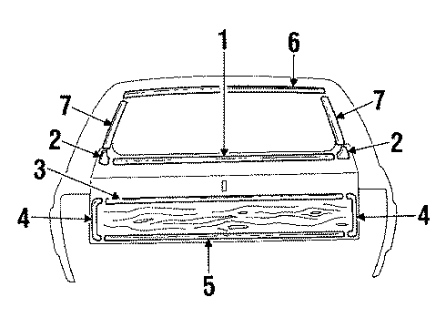 1985 Oldsmobile Custom Cruiser Emblem, Rear Diagram for 20211639