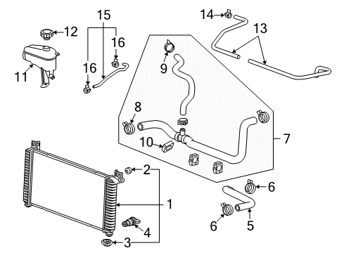 2016 GMC Sierra 1500 Radiator Diagram for 84164905