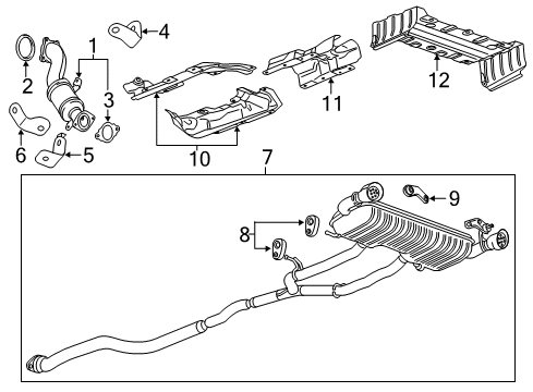 2018 Chevy Camaro Converter & Pipe Lower Bracket Diagram for 12680329
