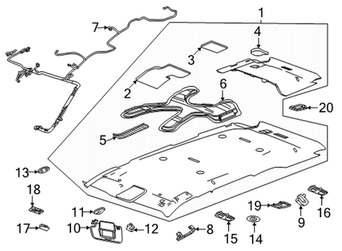 2021 Cadillac Escalade ESV Interior Trim - Roof Diagram 2 - Thumbnail