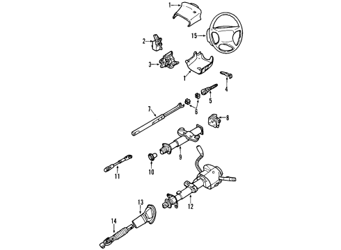 2004 Cadillac Escalade EXT Steering Column, Steering Wheel & Trim, Shroud, Switches & Levers Diagram