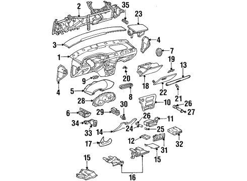 1999 Oldsmobile Cutlass A/C & Heater Control Units Diagram