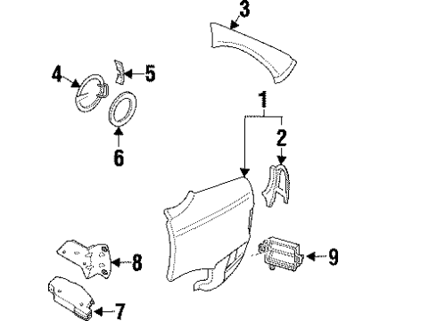 1998 Cadillac Catera Lock Diagram for 90460945