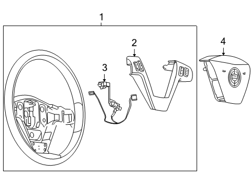 2004 Cadillac XLR Steering Wheel Diagram for 10346532