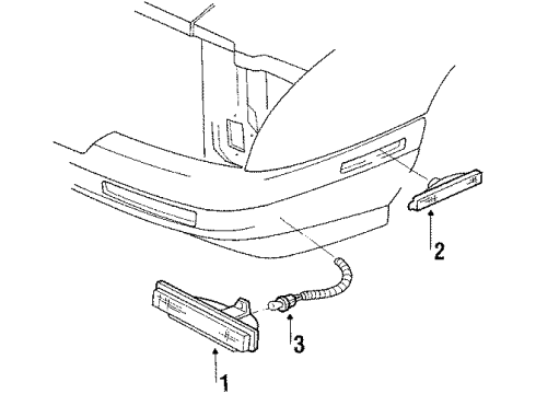 1992 Chevy Corsica Park & Side Marker Lamps Diagram
