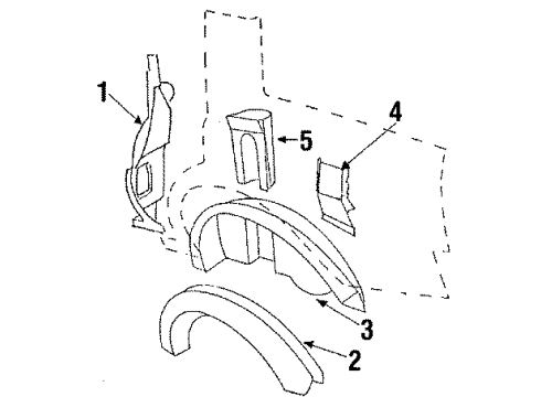 1985 Buick Electra Inner Structure - Quarter Panel Diagram 2 - Thumbnail