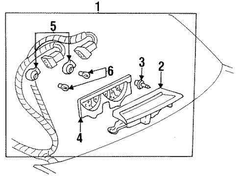 1997 Cadillac DeVille High Mount Lamps Diagram