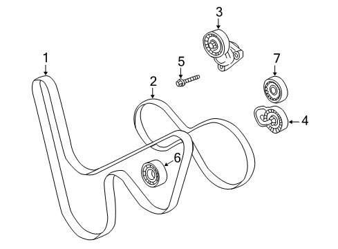 2003 Chevy Corvette Belts & Pulleys Diagram