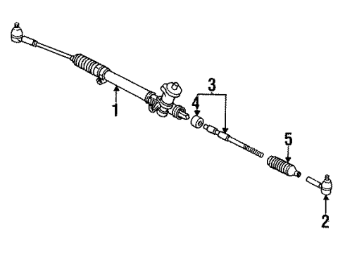 1995 Saturn SL2 P/S Pump & Hoses, Steering Gear & Linkage Diagram 2 - Thumbnail