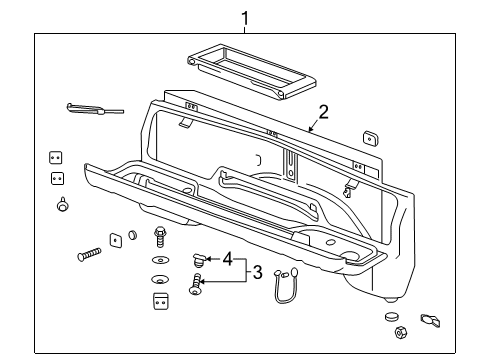 2019 Chevy Silverado 1500 LD Exterior Trim - Pick Up Box Diagram 5 - Thumbnail
