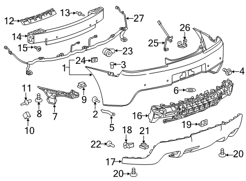 2014 Chevy Camaro Lower Cover, Rear Diagram for 22829476