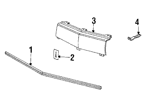 1990 Oldsmobile Cutlass Calais Emblem, Front Diagram for 22536672