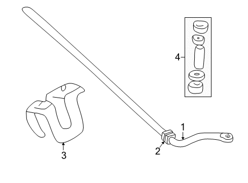 1996 GMC C2500 Stabilizer Bar & Components - Front Diagram 3 - Thumbnail