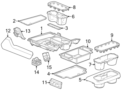 2023 GMC Sierra 1500 Armrest Assembly Stop, Front Center Diagram for 84508088