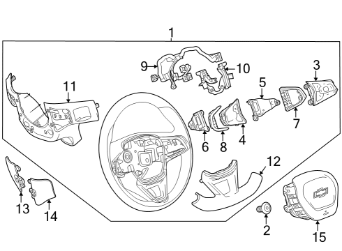 2024 Chevy Trax Steering Wheel, Black Diagram for 60008288