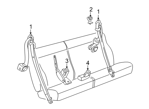 2004 Oldsmobile Bravada Rear Seat Belts Diagram