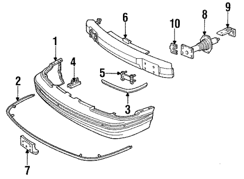 1993 Chevy Caprice Bumper Cover Diagram for 10214403
