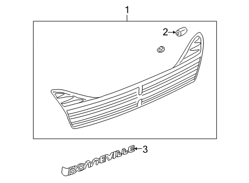 2005 Pontiac Bonneville Nameplate, Rear Diagram for 25763944
