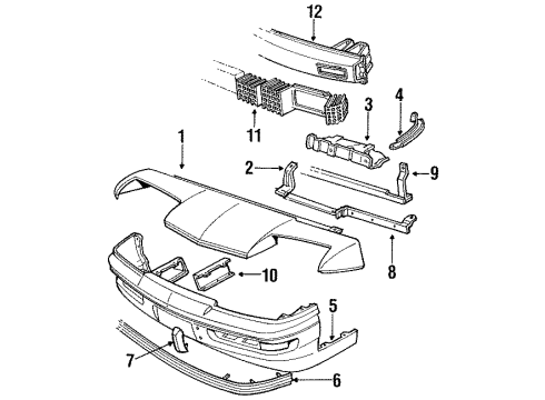 1989 Buick Skyhawk Emblem, Front Diagram for 20488446