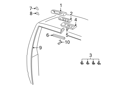 1997 GMC C1500 High Mount Lamps Diagram