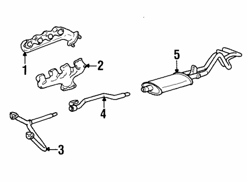 1990 Chevy C3500 Exhaust Components, Exhaust Manifold Diagram