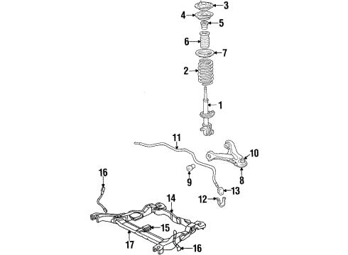 1985 Chevy Citation II Stabilizer Shaft Bushing, Front Diagram for 371773
