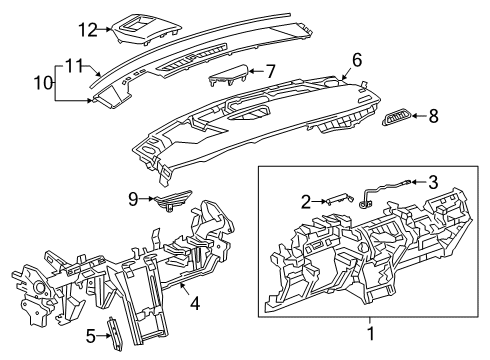 2022 Cadillac XT4 Upper Pad, Black Diagram for 84711501