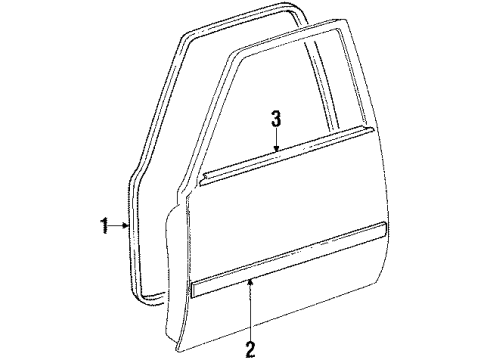 1988 Chevy Nova Side Molding Diagram for 94844069
