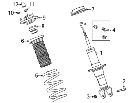 2021 Chevy Corvette Shocks & Components - Front Diagram 3 - Thumbnail